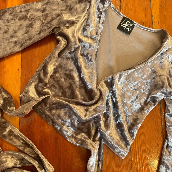 Suede Lilac Wrap Top - Picture 3 of 3